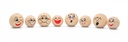 PERLES VISAGES EN BOIS, 8 PIÈCES
