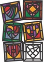 Glasmalerei "Herzen", 24er-Set