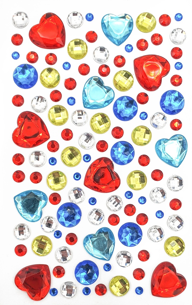 Herz- und Perlen-Strass-Aufkleber