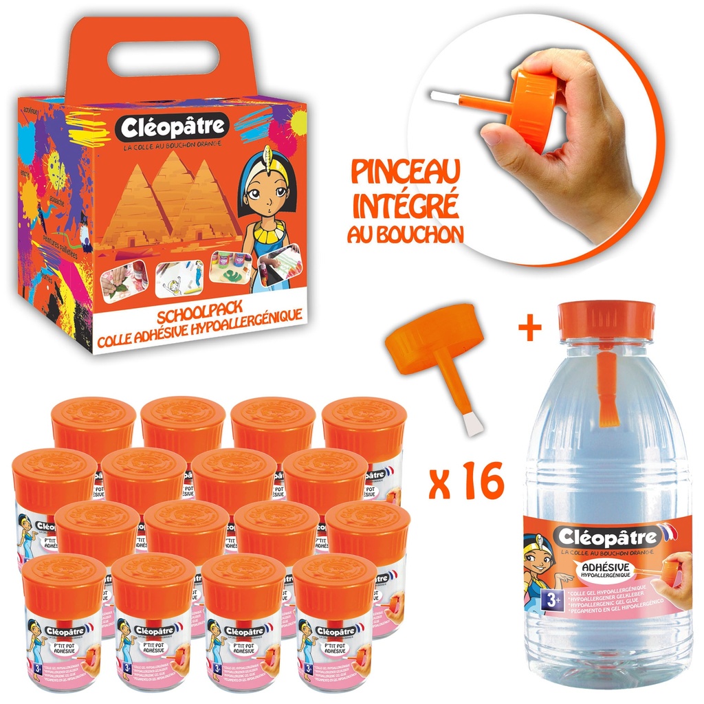 KLEINER HYPOALLERGENER KLEBSTOFF-TOPF, DAS SET