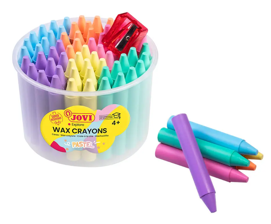 CRAYONS CIRE JOVICOLOR PASTEL, POT DE 60