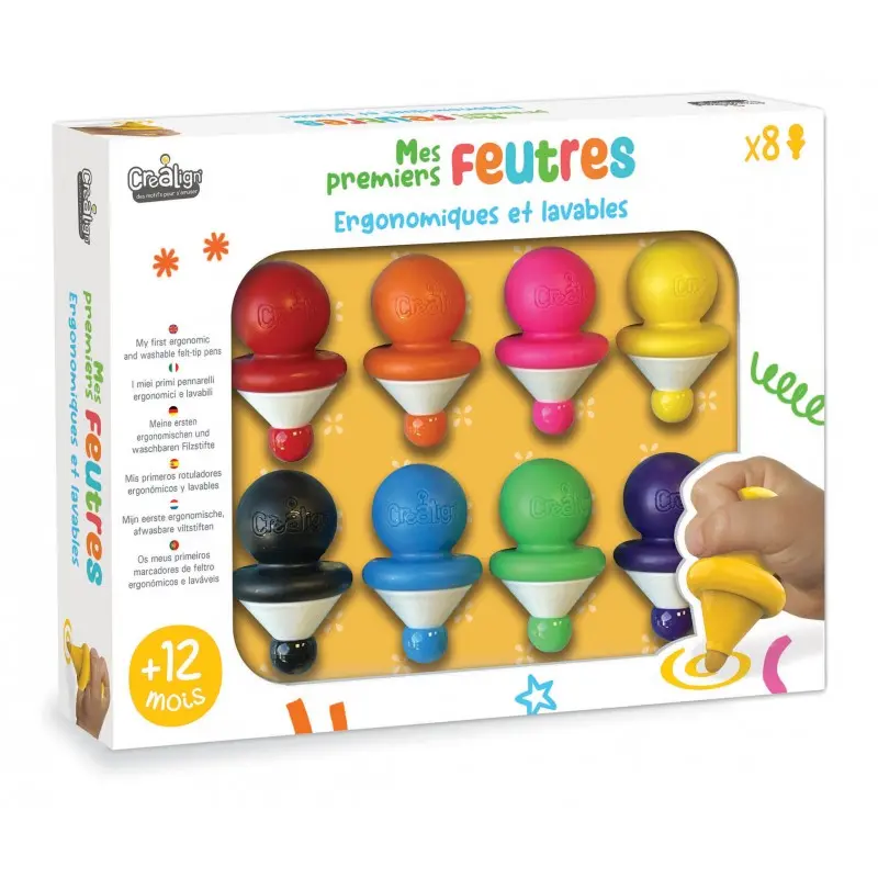 MY FIRST FELT-PENS, BOX OF 8 ASSORTMENTS