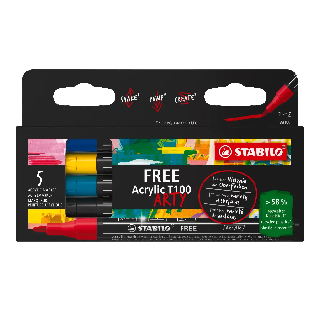 STABILO FREE ACRYLIC T100, SET ROYAL
