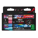 STABILO FREE ACRYLIC T300, SET PASTEL