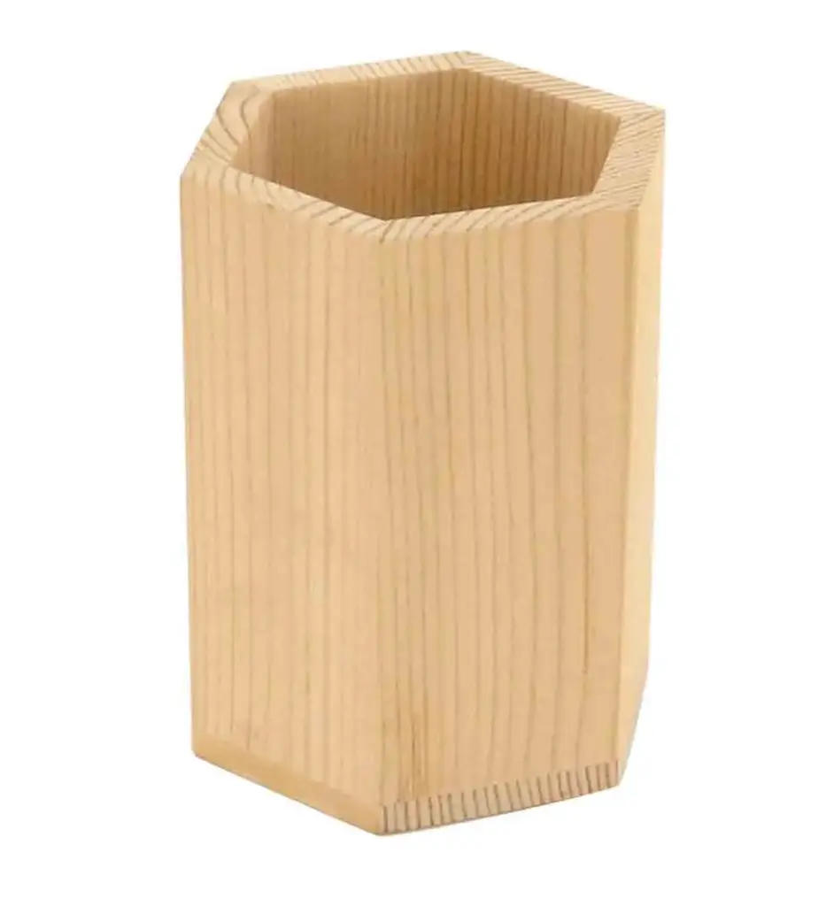Bleistiftbehälter aus Holz, 9 cm