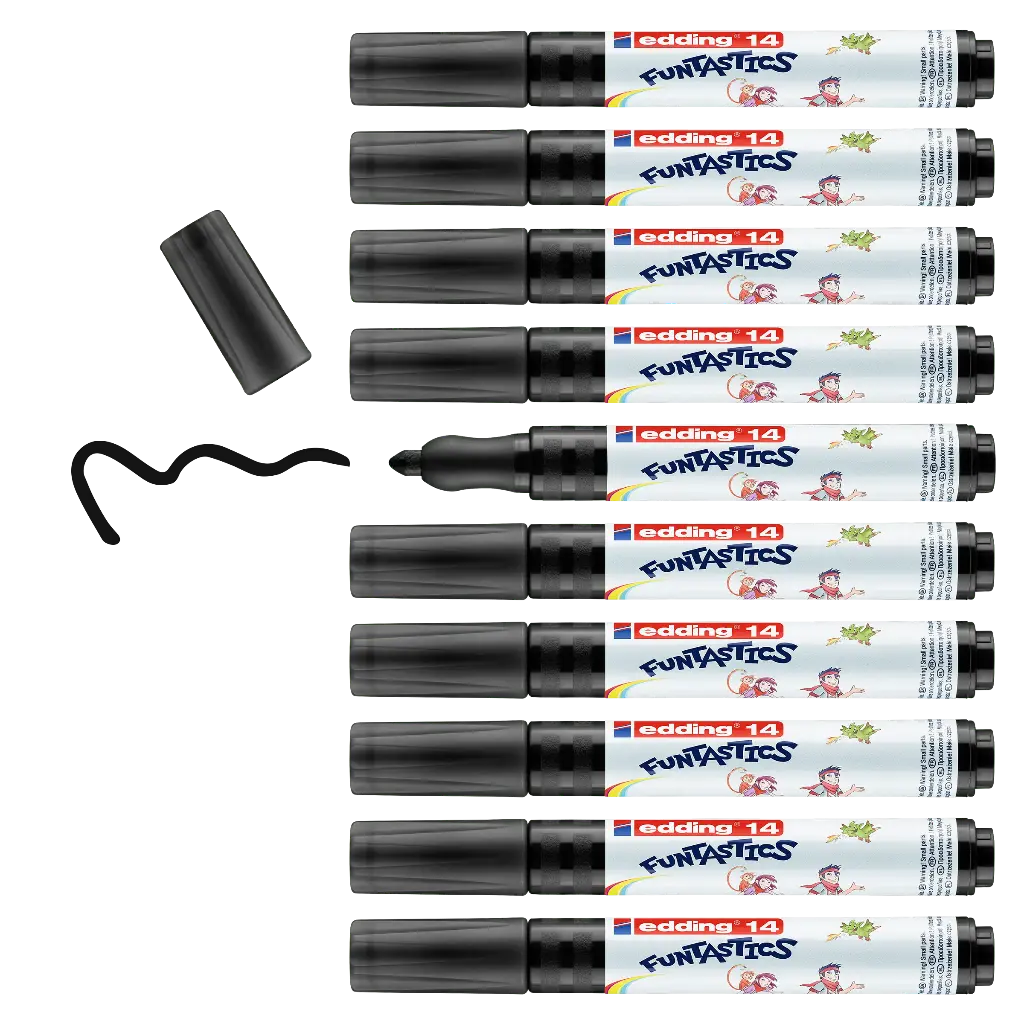 EDDING 14 FUNTASTIC - 3MM SCHWARZ, 10ER-BOX