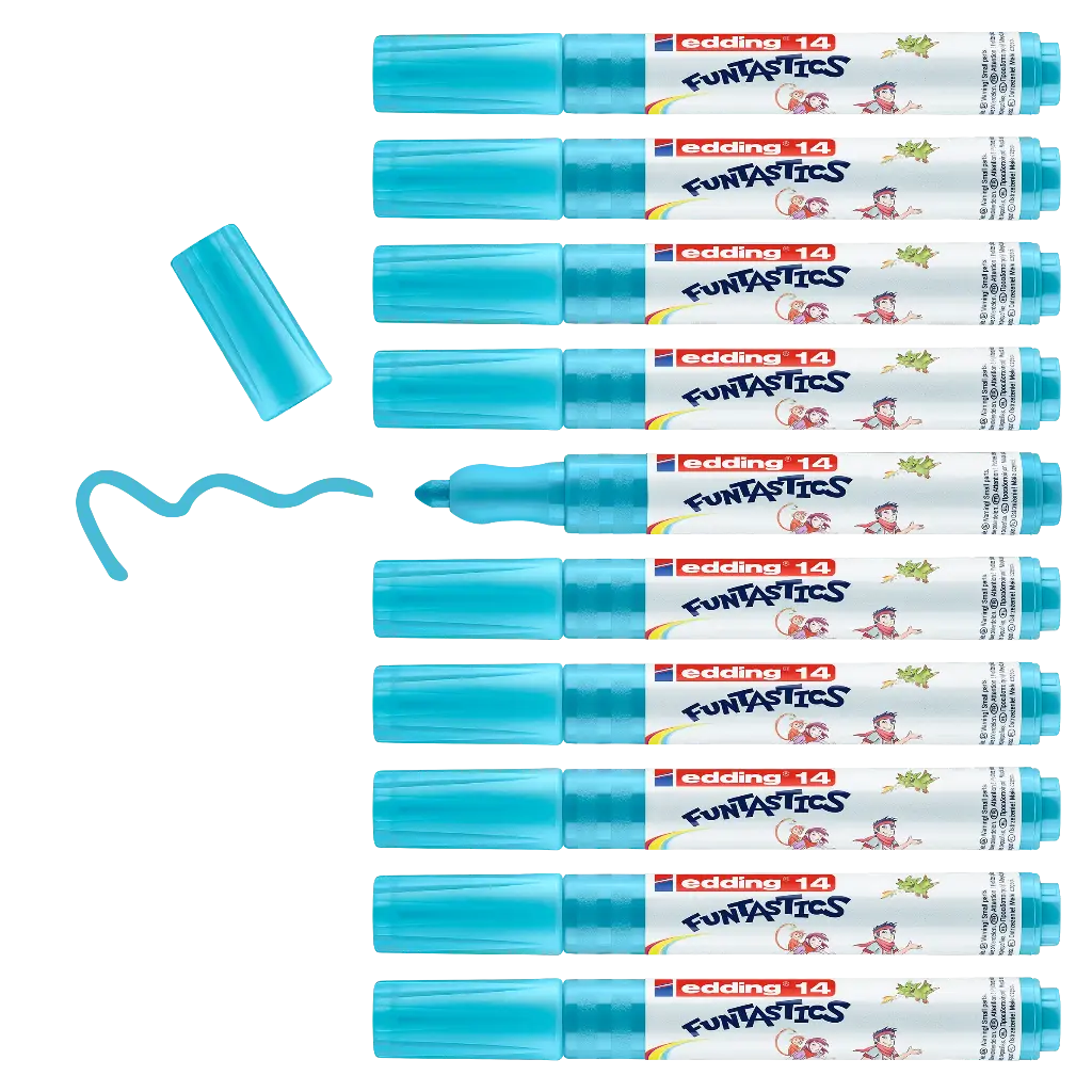 EDDING 14 FUNTASTIC- 3MM BLUE, BOX OF 10