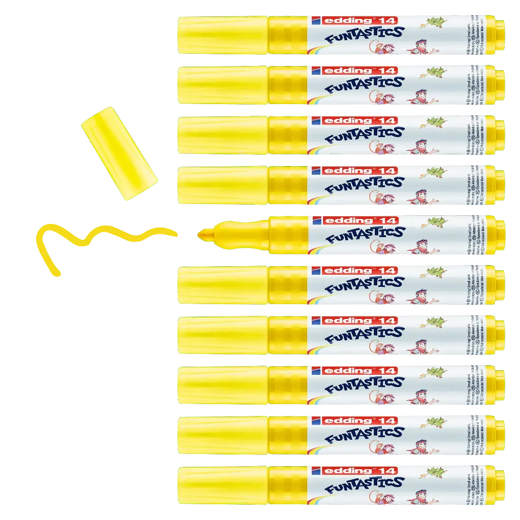 EDDING 14 FUNTASTIC- 3MM JAUNE, BOÎTE DE 10