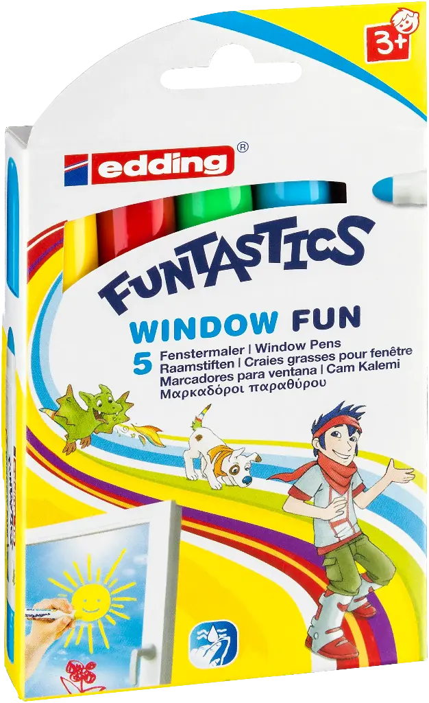 EDDING 16 FUNTASTIC WINDOW FUN, ÉTUI DE 5 ASS.