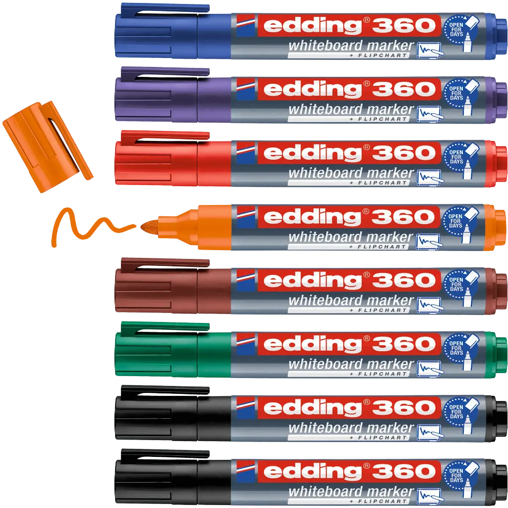 EDDING 360 MARQUEURS TABLEAU BLANC, ÉTUI DE 8 ASS.