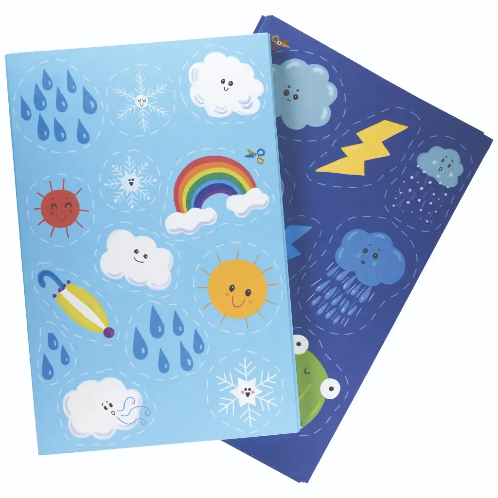 KREATIVES PAPIER "LASST UNS ETWAS ÜBER DAS WETTER LERNEN"