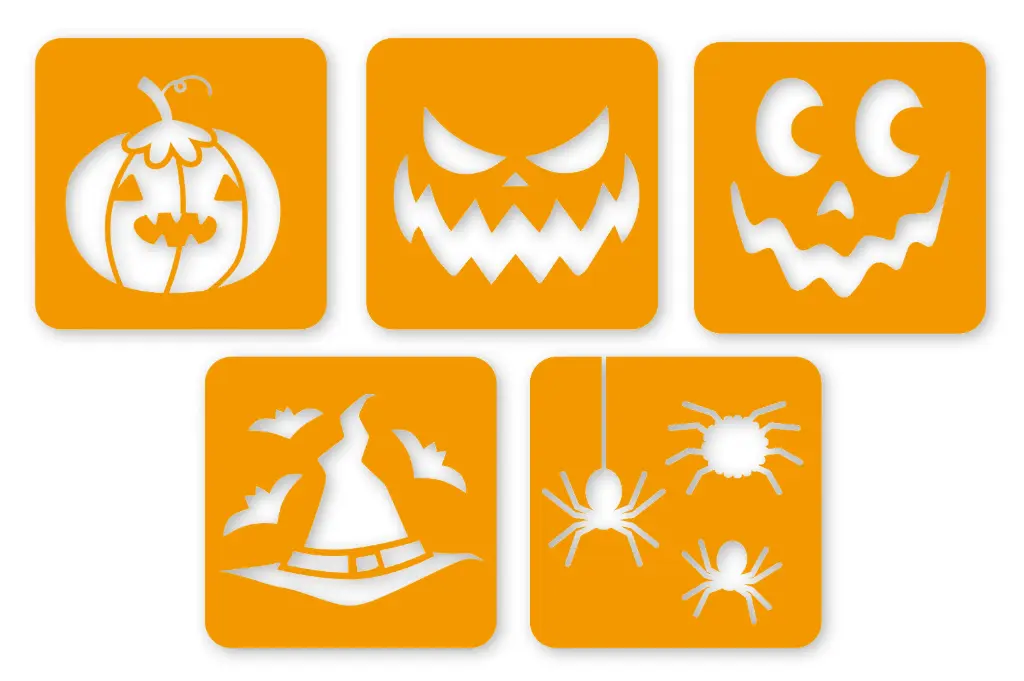 POCHOIRS HALLOWEEN, LOT DE 5