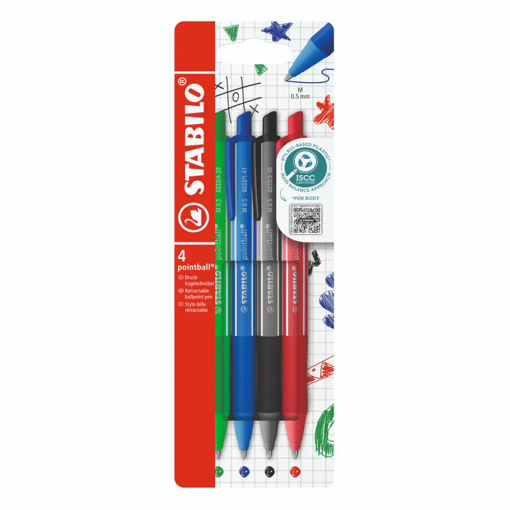 STABILO POINTBALL, L'ÉTUI DE 4 ASS.