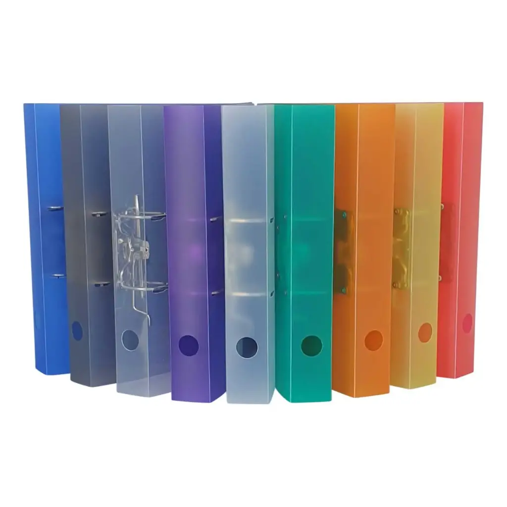 CLASSEUR À LEVIER TRANSPARENT A4-DOS 5CM-PP8/10ème