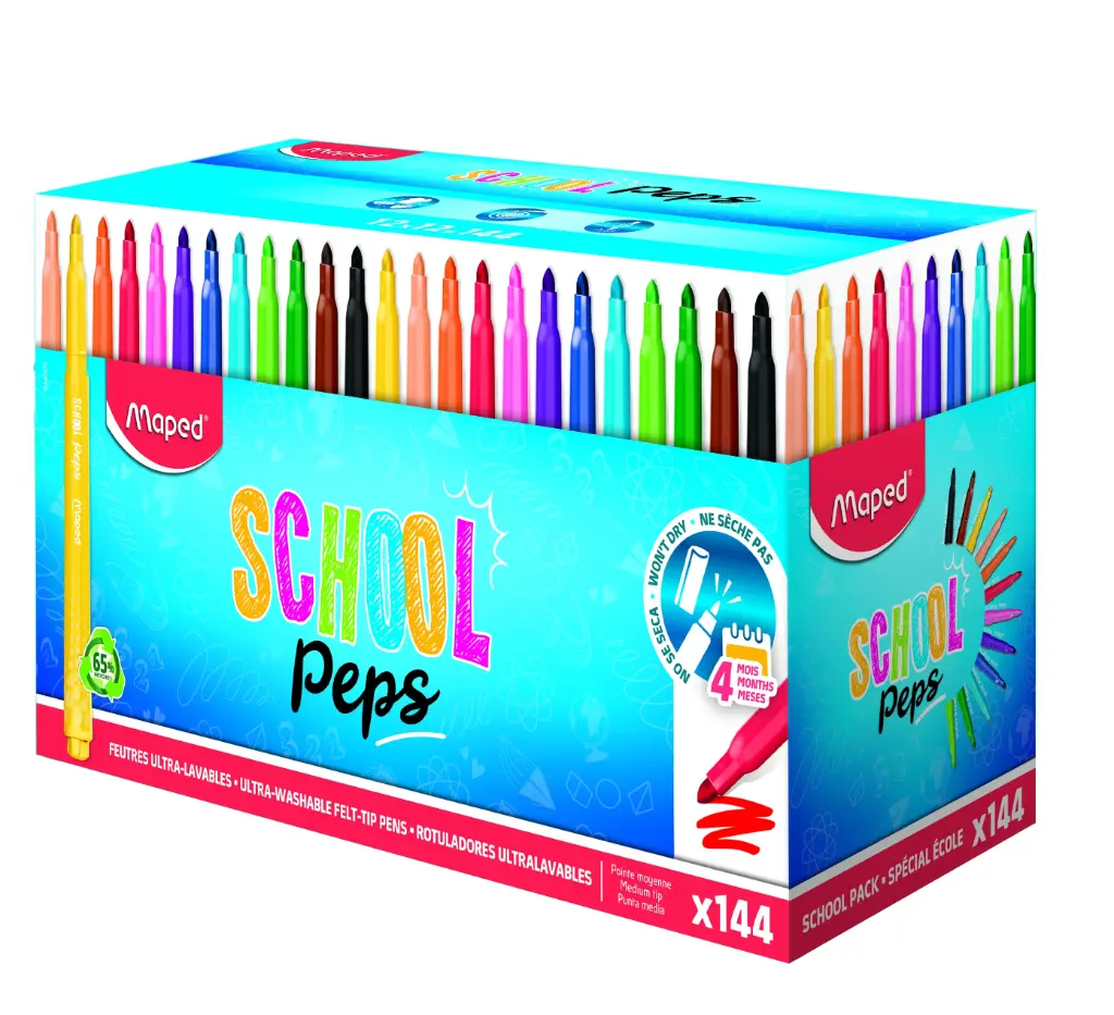 MARQUEURS SCHOOL PEPS 2, CLASSPACK DE 144
