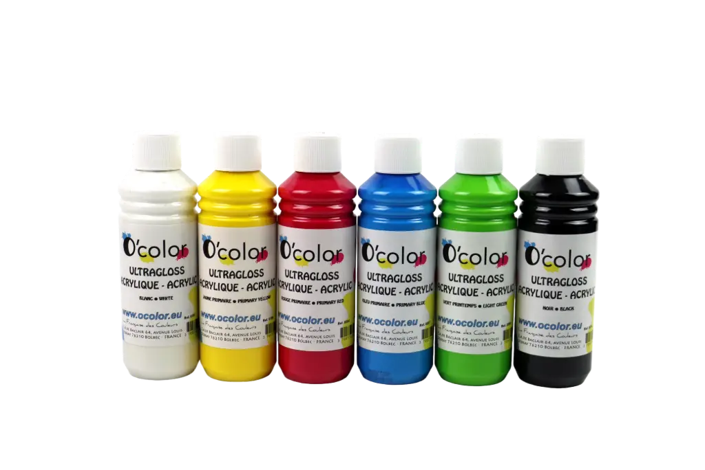 ASSORTIMENT DE 6 PEINTURES ACRYLIQUE, 6X250ML