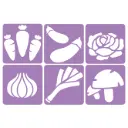 POCHOIRS LES FRUITS, LOT DE 6