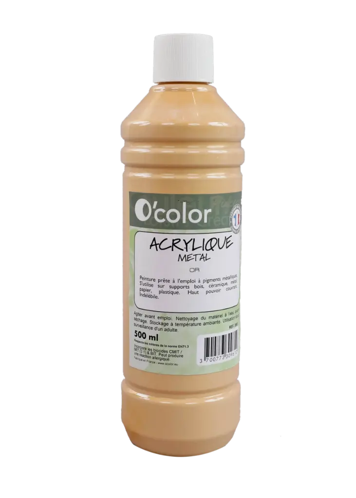 PEINTURE ACRYLIQUE MÉTAL, 500ML*À LA COULEUR
