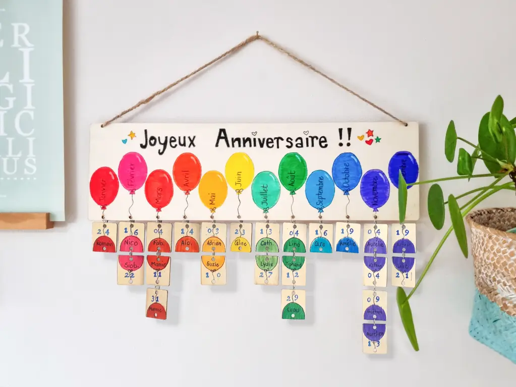 CALENDRIER MÉMO DES ANNIVERSAIRES