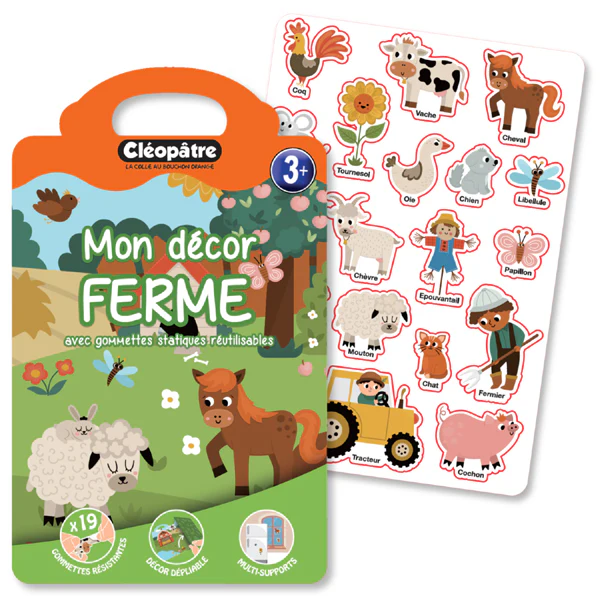 MON DÉCOR FERME avec gommettes statiques réutilisables  