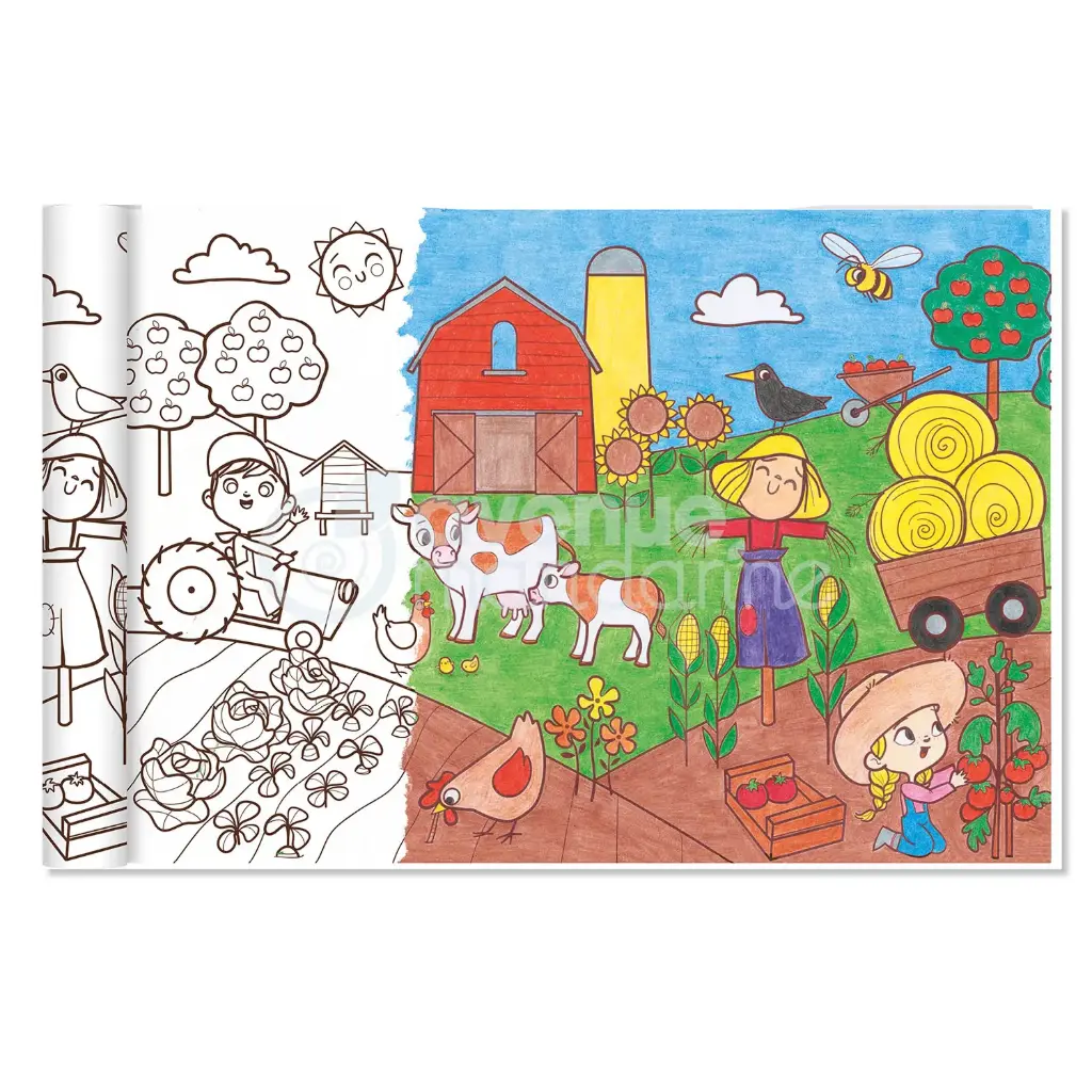ROULEAU CRÉATIF À COLORIER "LA FERME"