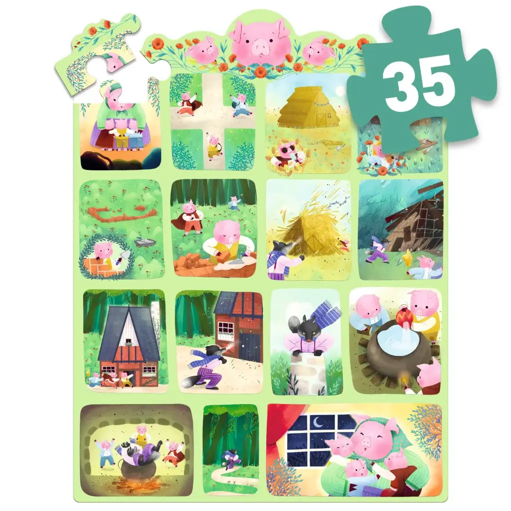 PUZZLE HISTOIRES: LES 3 PETITS COCHONS