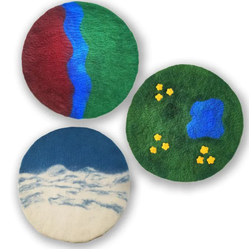 Tapis paysages en feutrine