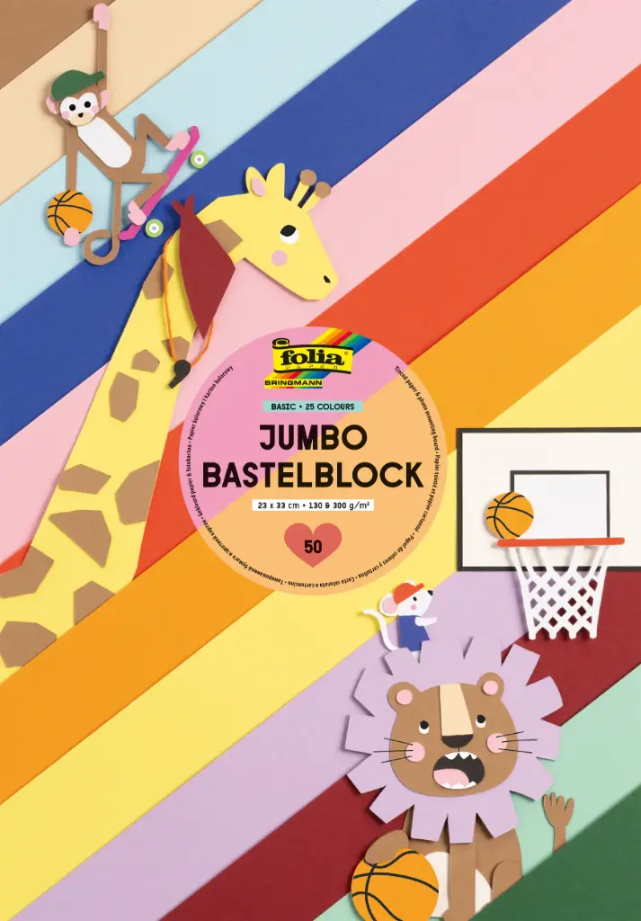 BLOC CRÉATIF JUMBO PAPlER ET CARTON, 50 FEUILLES