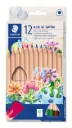 CRAYONS DE COULEURS NORIS NATURAL JUMBO, ÉTUI DE 12