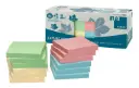 INFO-NOTES ADHÉSIVES RECYCLÉES COULEURS ASSORTIES 75X75MM, BOÎTE DE 12 ASS.