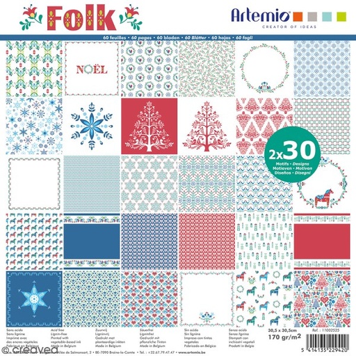 [2152] NOEL FOLK, BLOC DE 60 FEUILLES