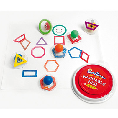[507822] FOAM STAMPS WITH GEO-SHAPED HANDLES.