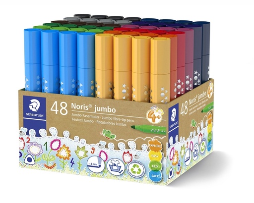 [535006] STAEDTLER NORIS JUMBO DRIEHOEKIGE MARKERS, PAK VAN 48