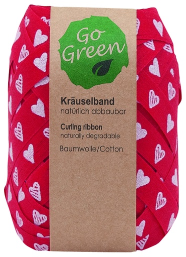 [819915] "GO GREEN" RIBBON WHITE HEARTS, 12M