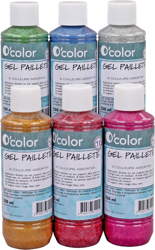 [5069] GEL PAILLETÉ O'COLOR ASS. DE 6X250CC