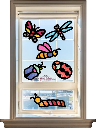 [99016] Glas-in-loodramen "Insecten"