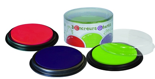 [964701] TAMPONS ENCREURS: ROUGE, VERT ET VIOLET