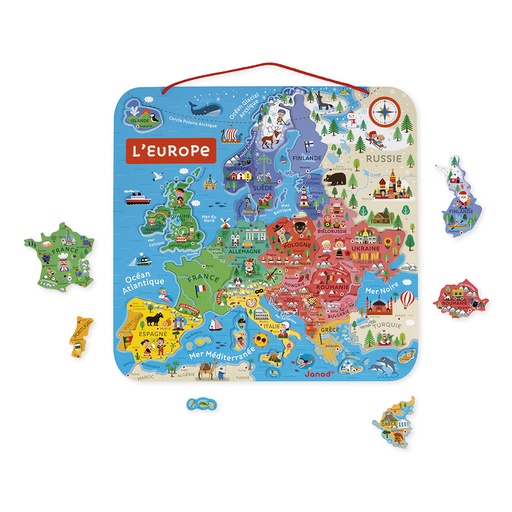 [9211] MAGNETISCHE PUZZEL EUROPA KAART, 40 STUKS