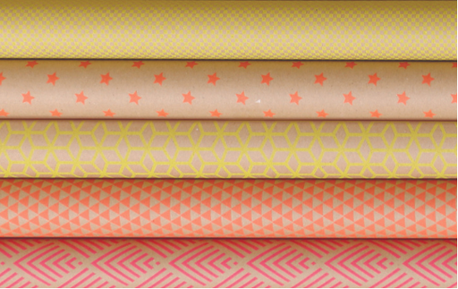 [860907] PAPIER CADEAU KRAFT GÉOMÉTRIQUE 2X0.70M, BOÎTE DE 10