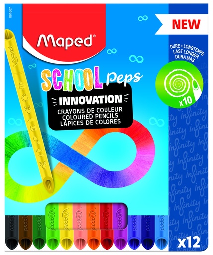 [521801] SCHOOL PEP'S INFINITY KLEURPOTLODEN, DOOS VAN 12