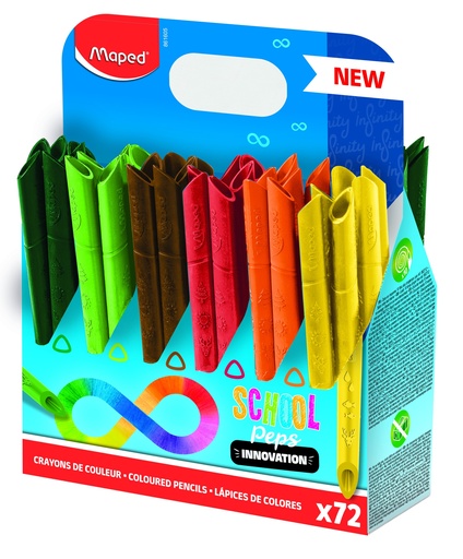 [521802] CRAYONS DE COULEUR SCHOOL PEP'S INFINITY, PRÉSENTOIR DE 72