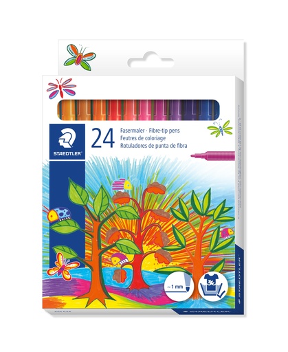 [535200] STAEDTLER FINE KLEURMARKER, DOOS VAN 24