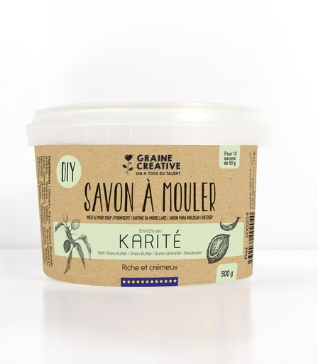 [842002] SAVON À MOULER KARITÉ, POT DE 500 GR