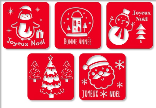 [8681] KERST EN GELUKKIG NIEUWJAAR STENCILS