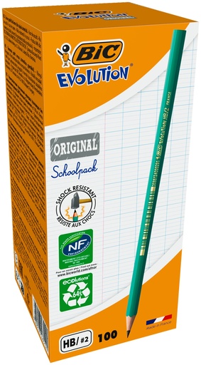[5250B] CRAYONS BIC ÉCO ÉVOLUTION, 100 PCS