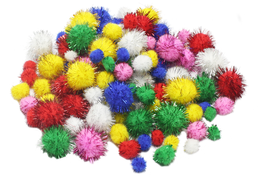 [82781] METALLIC POMPOMS, BAG OF 250