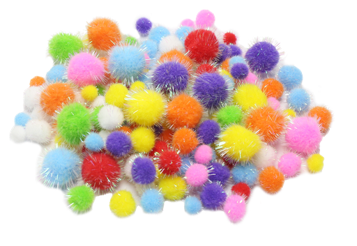 [82782] POMPONS IRISÉS, SAC DE 250 PCS