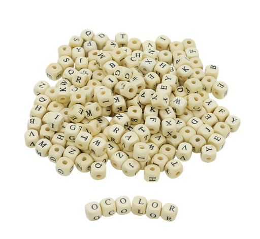 [82722] Holzwürfelperlen 'Alphabet', 440 Perlen