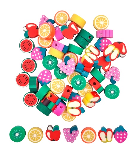 [82593] POLYMER FRUIT BEADS, 60 BEADS