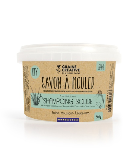 [842021] SAVON À MOULER SHAMPOING SOLIDE, POT DE 500 GR